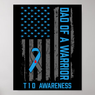 Poster Type 1 Sensibilisation au diabète T1D Papa of Warr