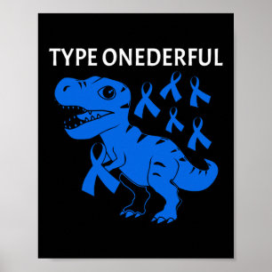 Poster Type D'Ennemi T-rex Type 1 Sensibilisation au diab