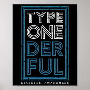 Poster Type Onederful diabète Sensibilisation au diabète