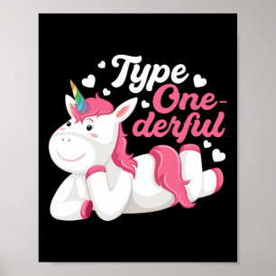 Poster Type Onedern Unicorn Sensibilisation au diabète Di