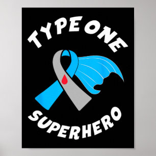 Poster Type Un Superhéros Type 1 Sensibilisation au diabè