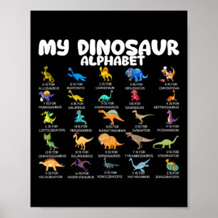 Poster Types de dinosaures Mon alphabet de dinosaures Ret