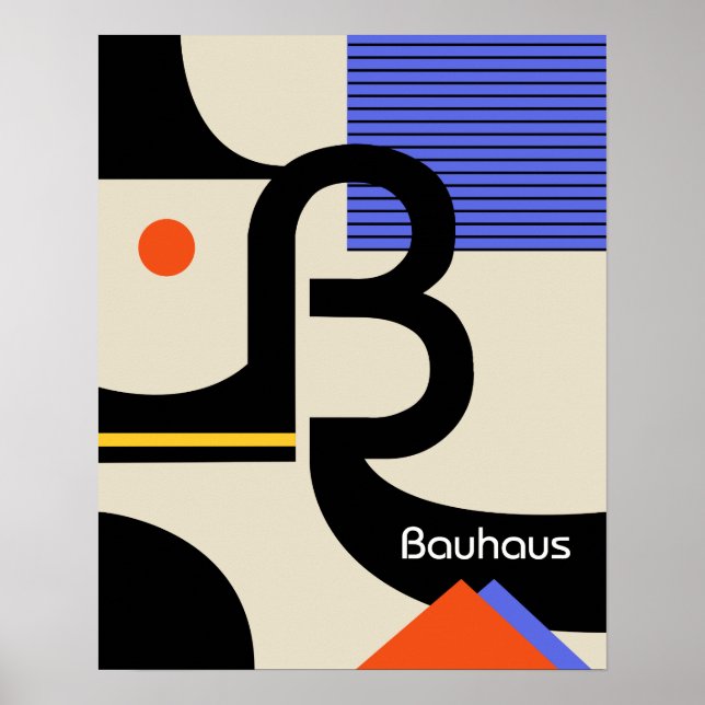 Poster typographie bauhaus rétro design graphique moderne (Devant)