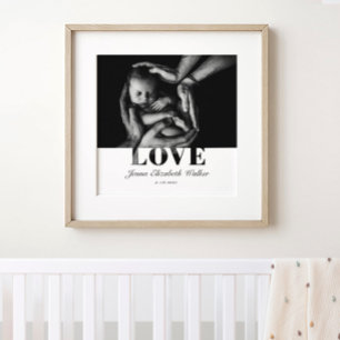 Poster Typographie d'amour de photo de bébé élégante mode