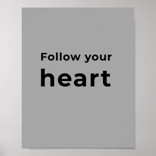 Poster Typographie d'art mural minimaliste gris