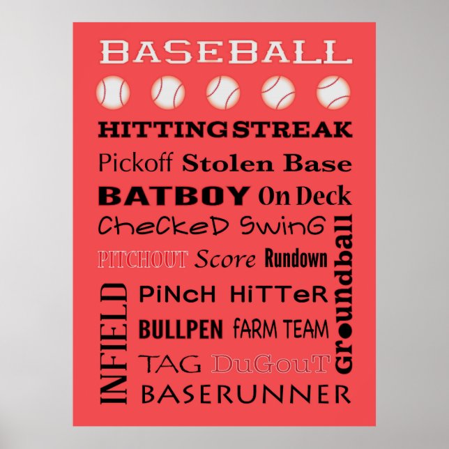 Poster typographie de BASEBALL (Devant)
