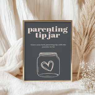 Poster Typographie de Boho rose Grey Bébé Parenting Conse