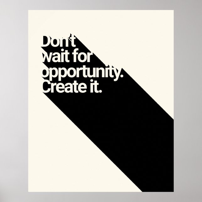 Poster Typographie de devis motivationnelle Effet d'ombre (Devant)