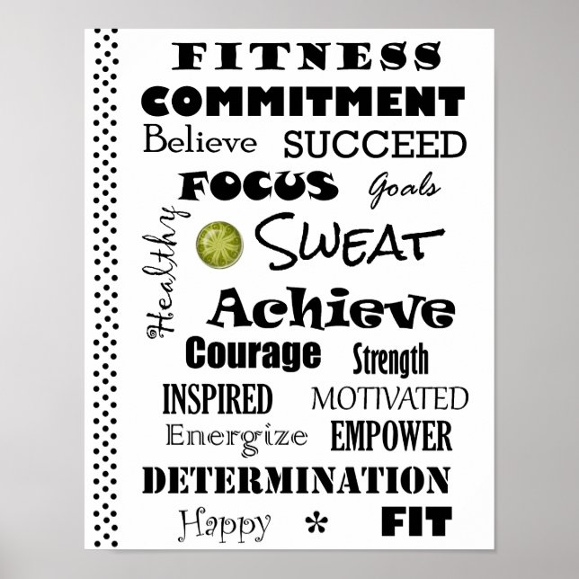 Poster Typographie de la condition physique motivationnel (Devant)