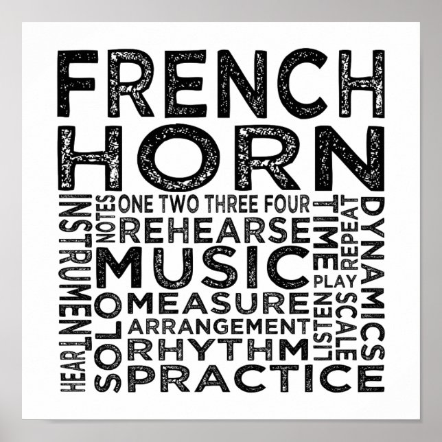 Poster Typographie de la Corne française (Devant)