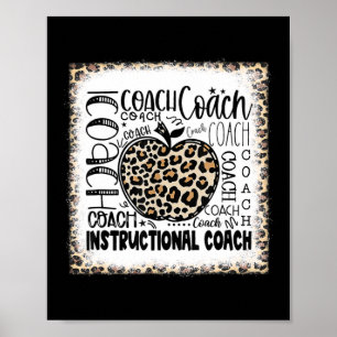 Poster Typographie de l'entraîneur instructeur Leopard bl
