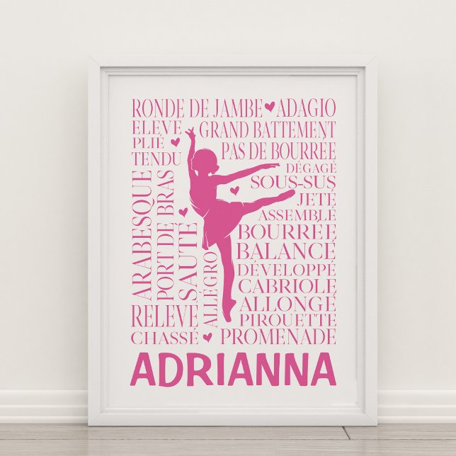 Poster Typographie de Little Pink Ballerina (Créateur téléchargé)