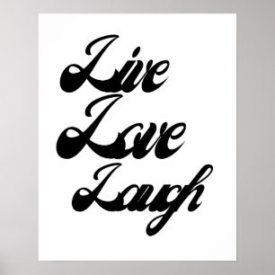 Poster Typographie de Live Love Laugh Inspiration