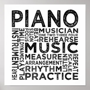 Poster Typographie de piano