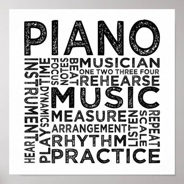 Poster Typographie de piano (Devant)
