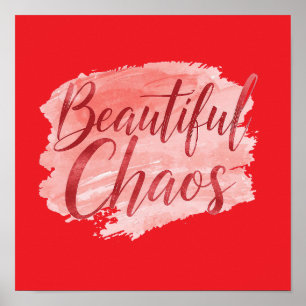 Poster Typographie de script Chaos Belle Esthétique
