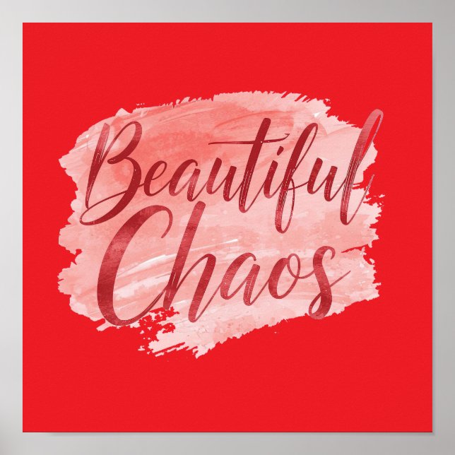 Poster Typographie de script Chaos Belle Esthétique (Devant)