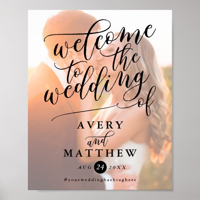 Poster Typographie de script simple | Panneau Mariage de  (Devant)