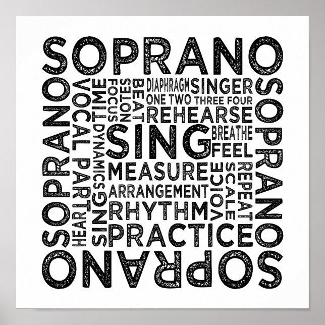 Poster Typographie de Soprano (Devant)