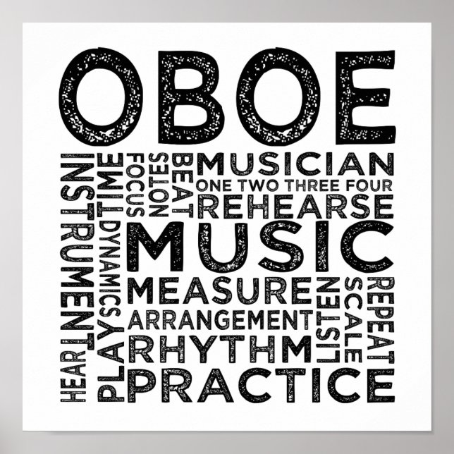Poster Typographie d'Oboe (Devant)