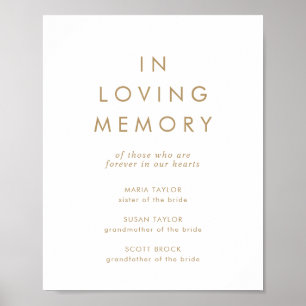 Poster Typographie dorée chic en souvenir mémorial