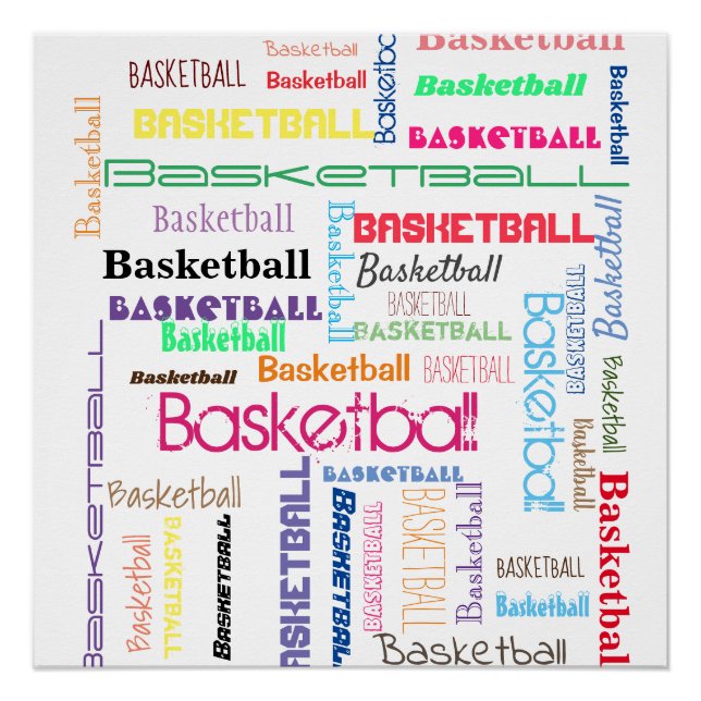 Poster Typographie du basket-ball (Devant)