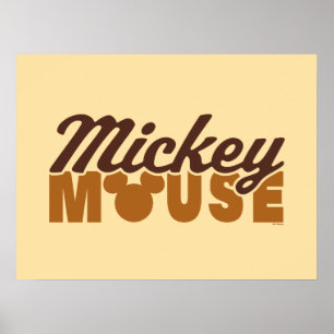 Poster Typographie du nom de Mickey Mouse icône
