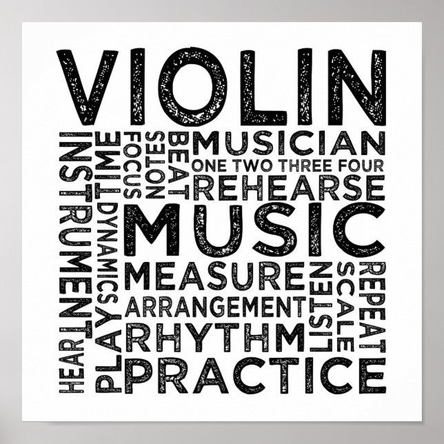 Poster Typographie du violon (Devant)