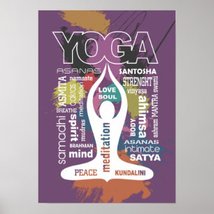 Poster Typographie du yoga