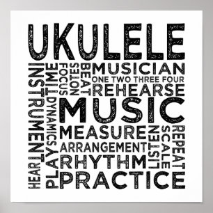 Poster Typographie d'Ukulele