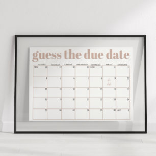 Poster Typographie en grès rose pour l'annonce de la date