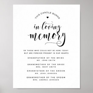 Poster Typographie en souvenir de mariage panneau commémo