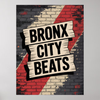 Poster Typographie Graffiti Bronx City Beats