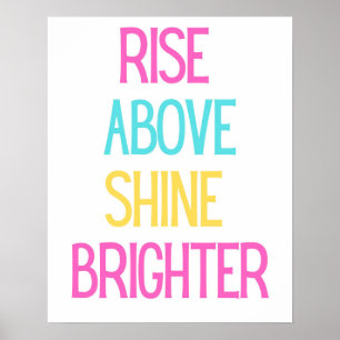 Poster Typographie Inspirationnelle Art - Montez au-dessu