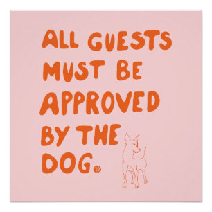 Poster Typographie manuscrite avec illustration de chien
