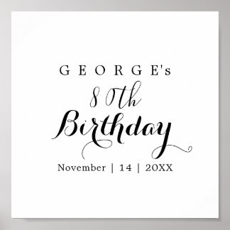 Poster Typographie minimaliste Design d'anniversaire