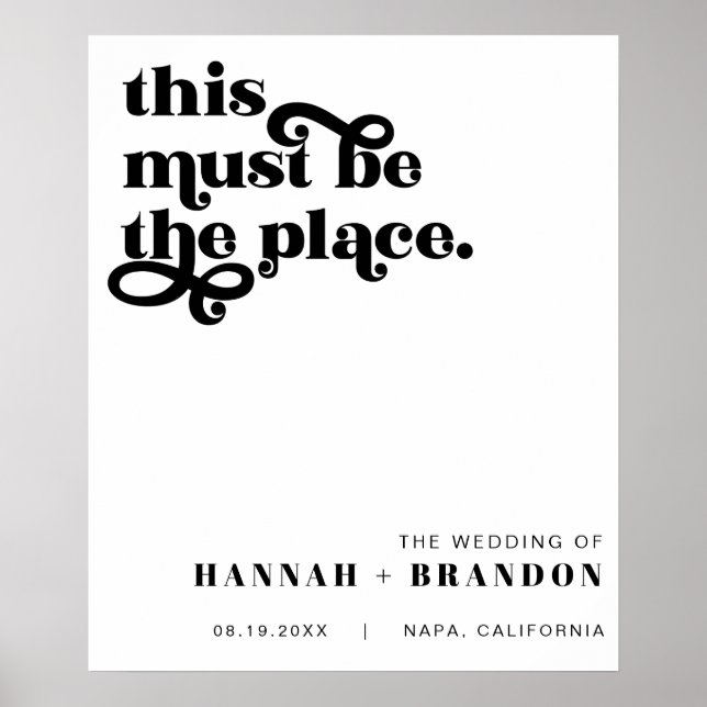 Poster Typographie minimaliste moderne chic Mariage class (Devant)