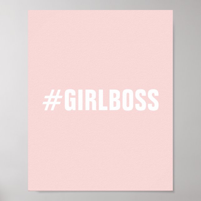 Poster Typographie moderne de patron de fille rose rousse (Devant)