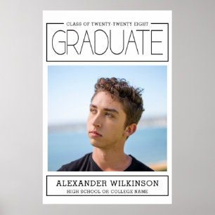 Poster Typographie moderne Minimaliste photo Graduation