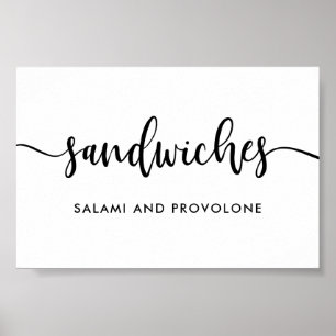 Poster Typographie Moderne Monochrome Enseigne Nourriture