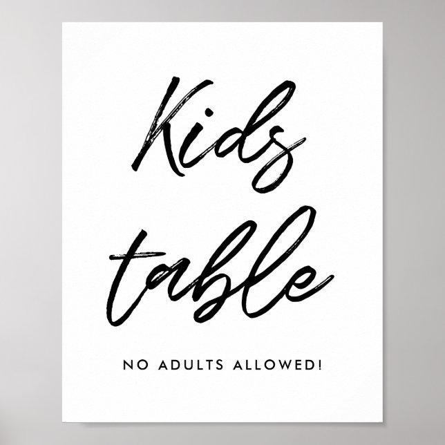 Poster Typographie moderne Signe mariage de table pour en (Devant)