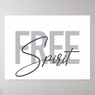 Poster Typographie moderne, simple, cool de Free Spirit