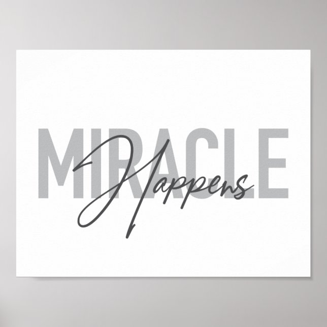 Poster Typographie moderne, simple, cool Miracle Happings (Devant)