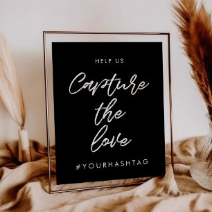 Poster Typographie moderne Symbole mariage Hashtag