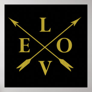 Poster Typographie monogrammée d'amour