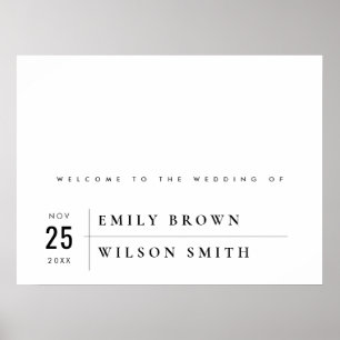 POSTER TYPOGRAPHIE NOIRE ET BLANC MODERNE ACCUEIL MARIAGE