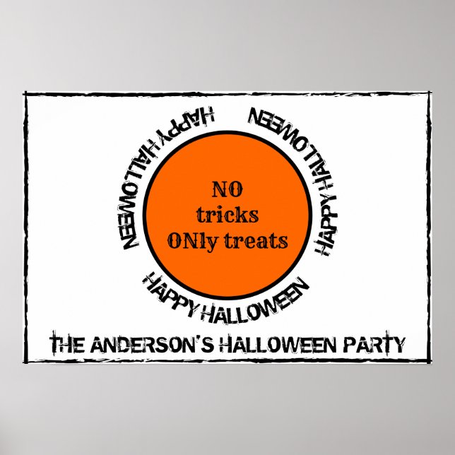 Poster Typographie orange et noire Halloween moderne heur (Devant)