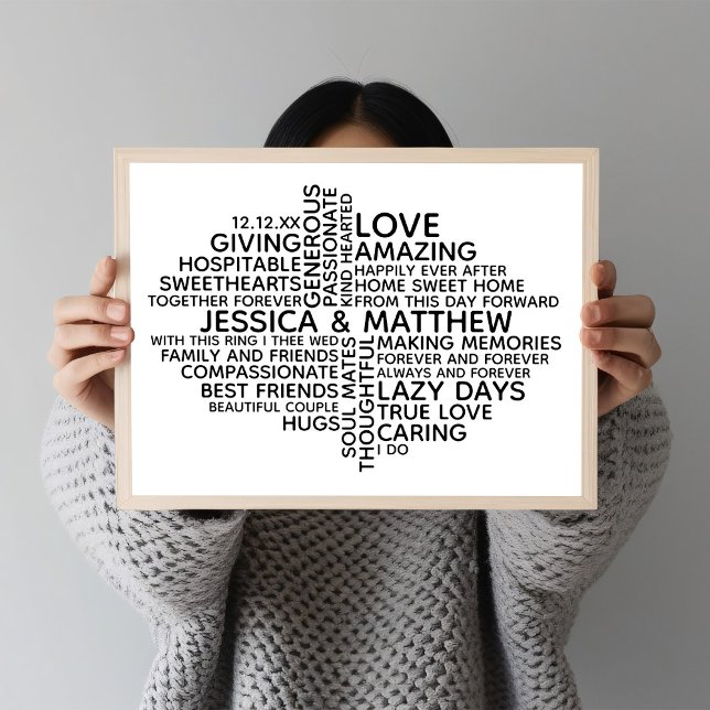Poster Typographie personnalisée Mot Cloud pour les coupl (Créateur téléchargé)