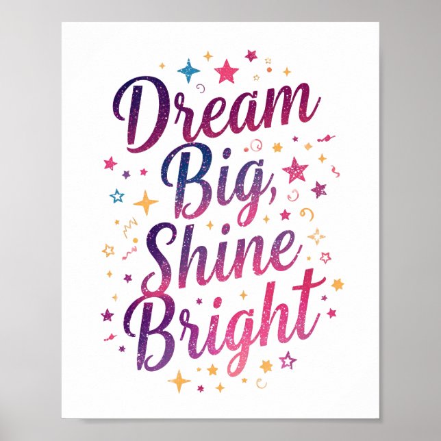 Poster Typographie positive violette et rose (Devant)