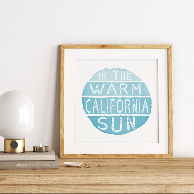 Poster Typographie Vintage de Californie chaude Bleu (Créateur téléchargé)